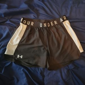 UA Women's Shorts size small, gray with white accents